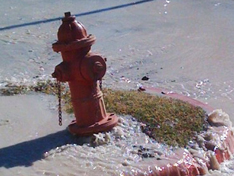 leaking fire hydrant